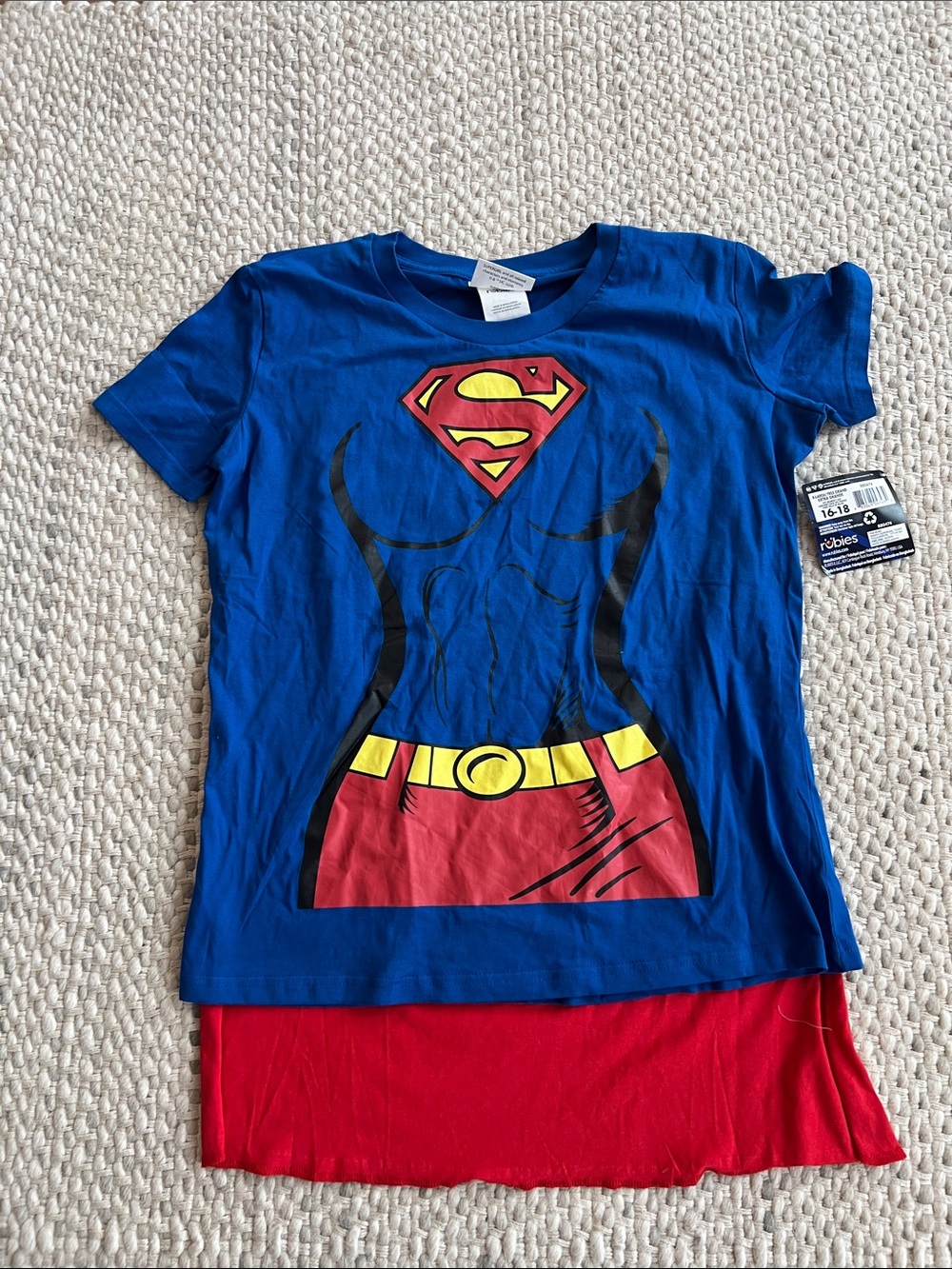 Supergirl - Supergirl Women's T-Shirt, Removable Cape Rubies XL 16-18 - Picture 2 of 7